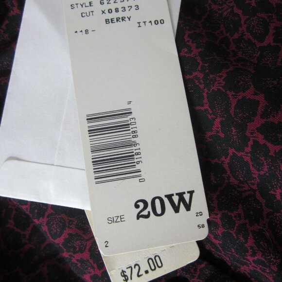 New Vtg Rena Rowan for Savile 20W Maroon Red Black Asymmetric LS Blouse NWT $72 - Picture 4 of 10